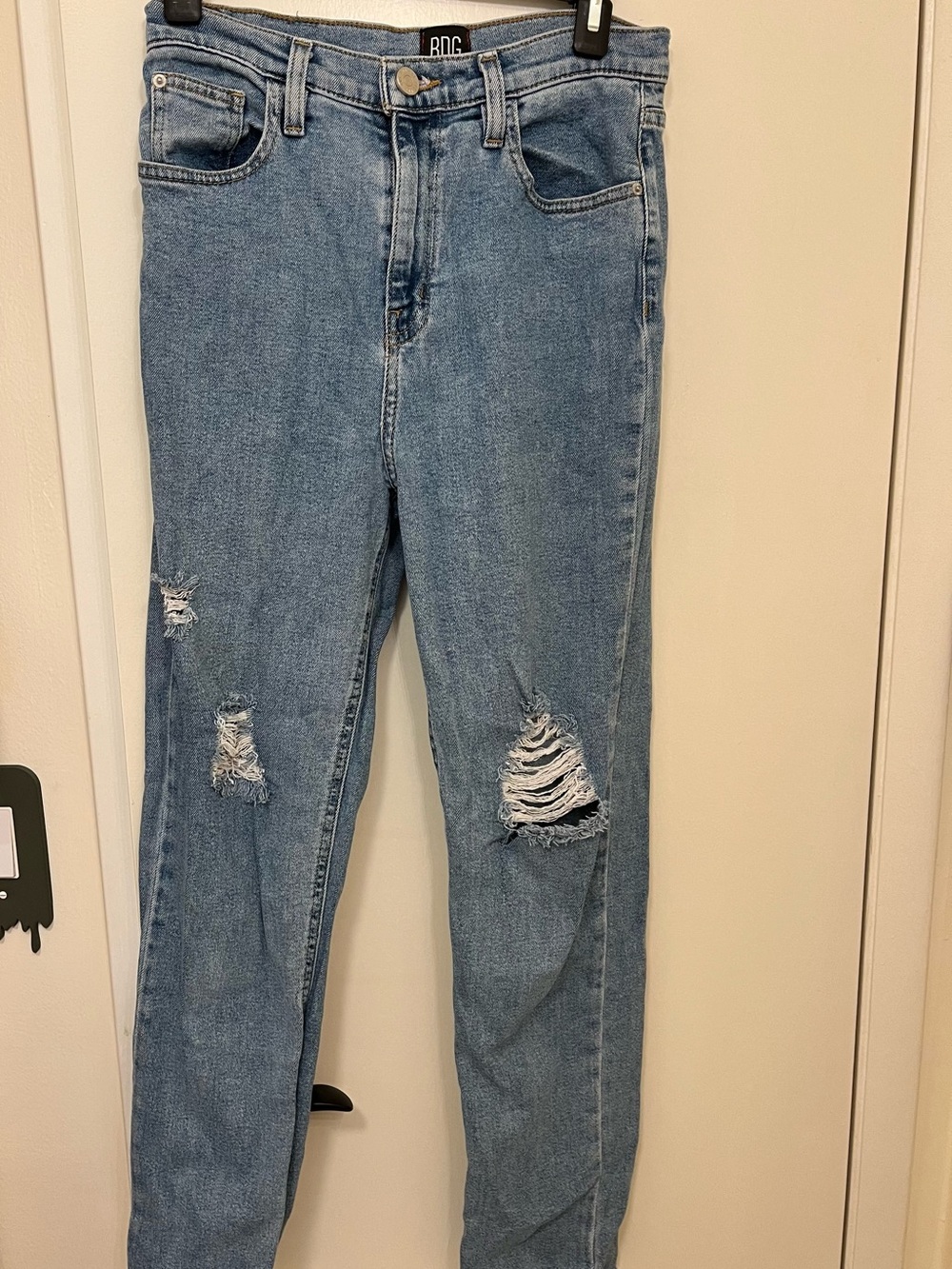 BDG Girlfriend High-Rise Distressed Light Blue Jeans
